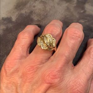 14 K solid gold and diamond ring